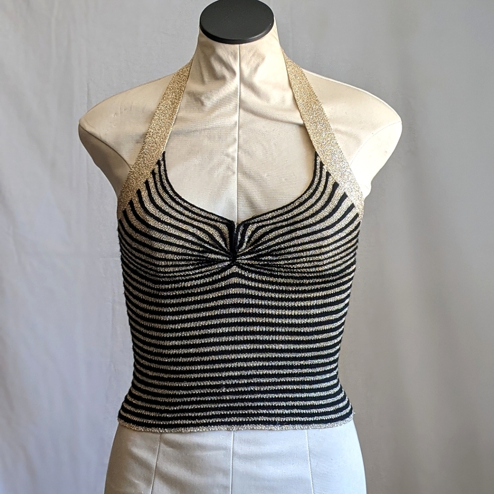 70s Vintage metallic halter top